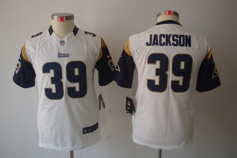 Nike Rams 39 Jackson White Kids Limited Jerseys