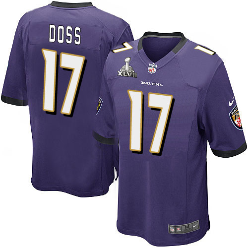 Nike Ravens 17 Tandon Doss Purple Game 2013 Super Bowl XLVII Jersey