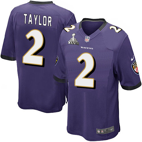 Nike Ravens 2 Tyrod Taylor Purple Game 2013 Super Bowl XLVII Jersey