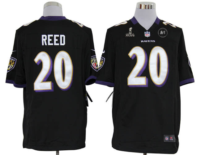 Nike Ravens 20 REED black Game 2013 Super Bowl XLVII and Art Jerseys