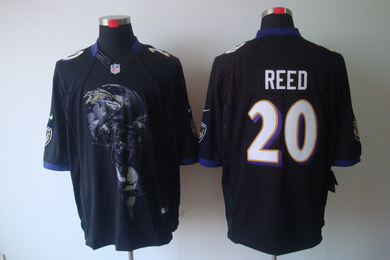 Nike Ravens 20 Reed Black Helmet Tri-Blend Limited Jerseys