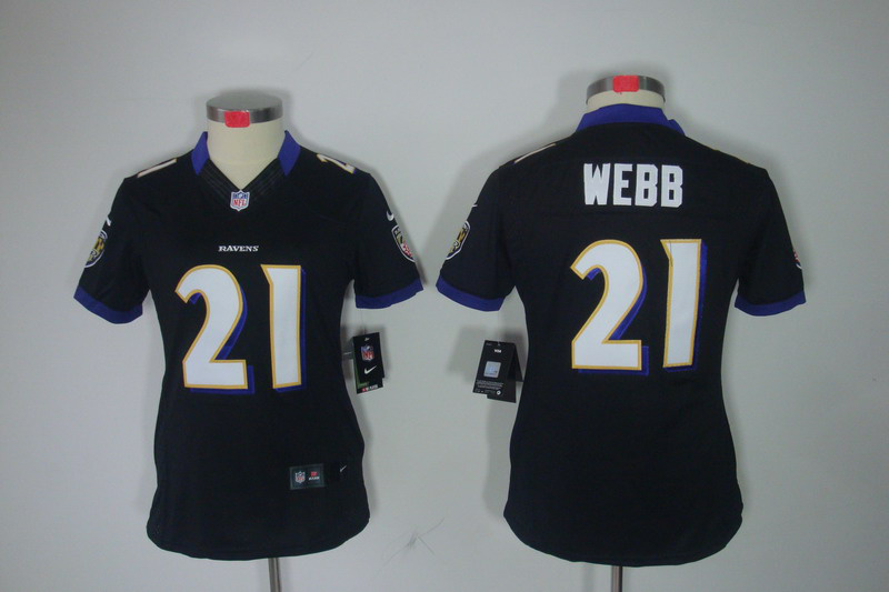 Nike Ravens 21 Webb Black Women Limited Jerseys