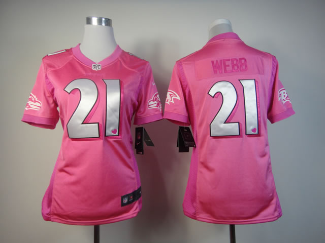 Nike Ravens 21 Webb Pink Love's Women Jerseys