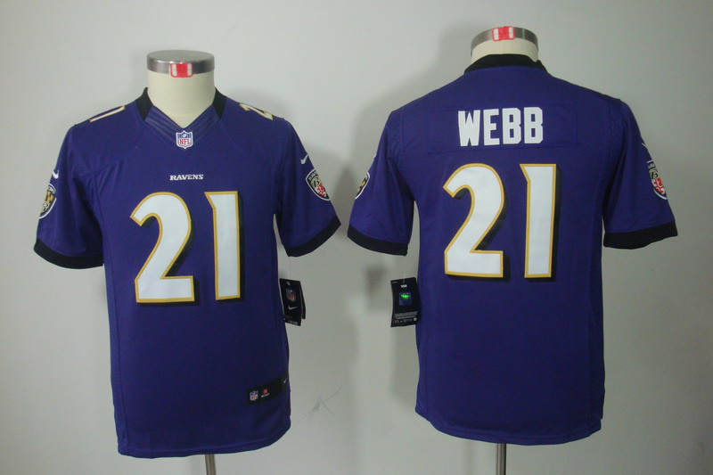 Nike Ravens 21 Webb Purple Kids Limited Jerseys