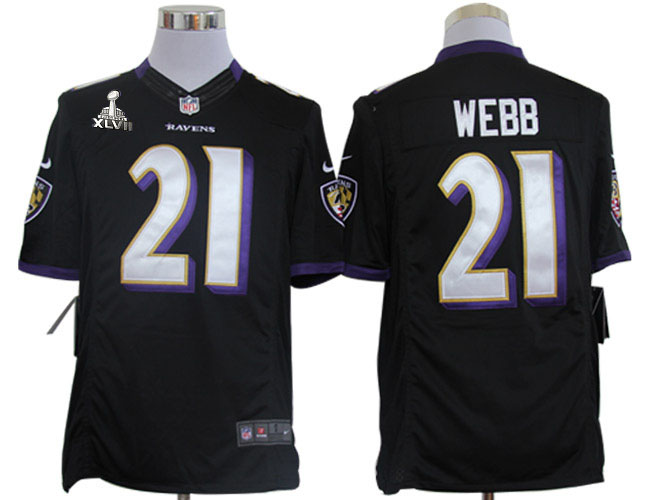 Nike Ravens 21 Webb black limited 2013 Super Bowl XLVII Jersey