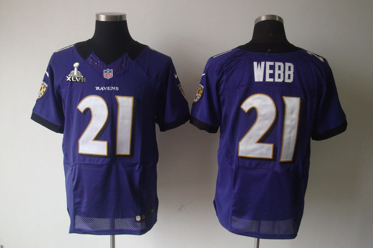Nike Ravens 21 Webb purple Elite 2013 Super Bowl XLVII Jersey