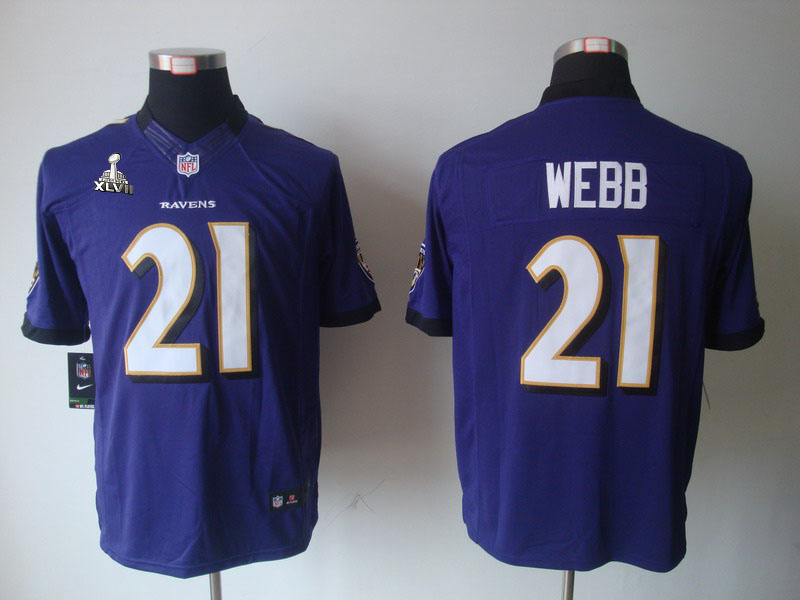 Nike Ravens 21 Webb purple limited 2013 Super Bowl XLVI
