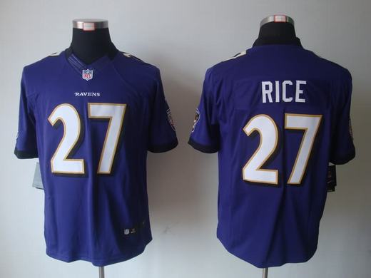 Nike Ravens 27 Rice Purple Limited Jerseys
