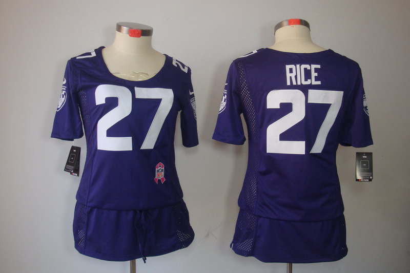 Nike Ravens 27 Rice Purple Women Elite Skirts