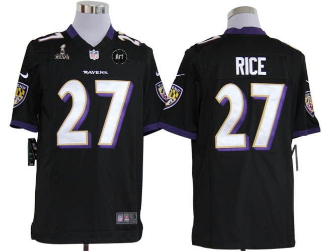 Nike Ravens 27 Rice black Game 2013 Super Bowl XLVII and Art Jerseys