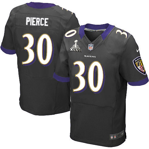 Nike Ravens 30 Bernard Pierce Black Elite 2013 Super Bowl XLVII Jersey