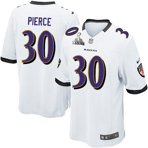 Nike Ravens 30 Bernard Pierce White Game 2013 Super Bowl XLVII Jersey