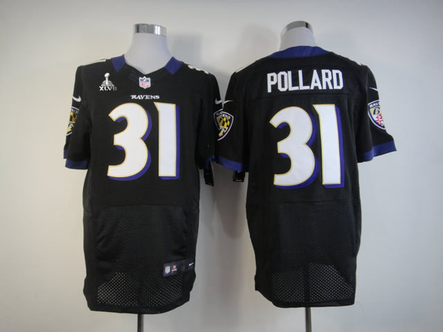 Nike Ravens 31 Pollard Black Elite 2013 Super Bowl XLVII Jersey