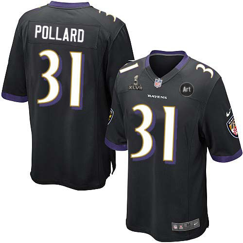 Nike Ravens 31 Pollard black Game 2013 Super Bowl XLVII and Art Jerseys