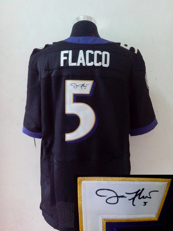 Nike Ravens 5 Flacco Black Signature Edition Jerseys