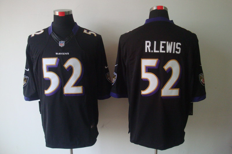 Nike Ravens 52 R.Lewis Black Limited Jerseys