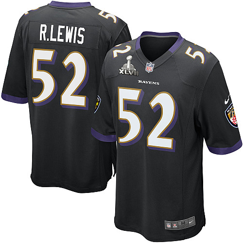 Nike Ravens 52 R.Lewis Black game 2013 Super Bowl XLVII Jersey