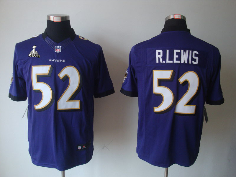 Nike Ravens 52 R.Lewis purple limited 2013 Super Bowl XLVII Jersey