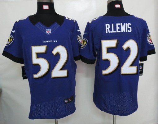 Nike Ravens 52 R.lewis Purple Elite Jersey