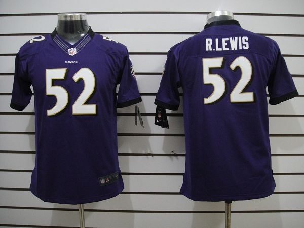 Nike Ravens 52 R.lewis Purple Kids Limited Jerseys