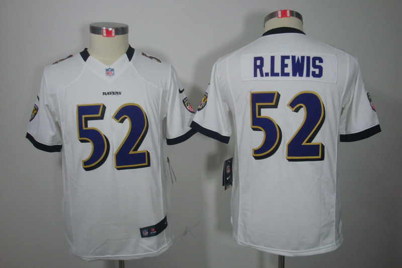 Nike Ravens 52 R.lewis White Kids Limited Jerseys