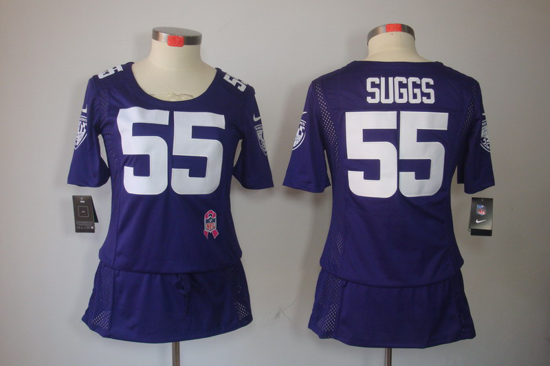 Nike Ravens 55 Suggs Purple Women Elite Skirts