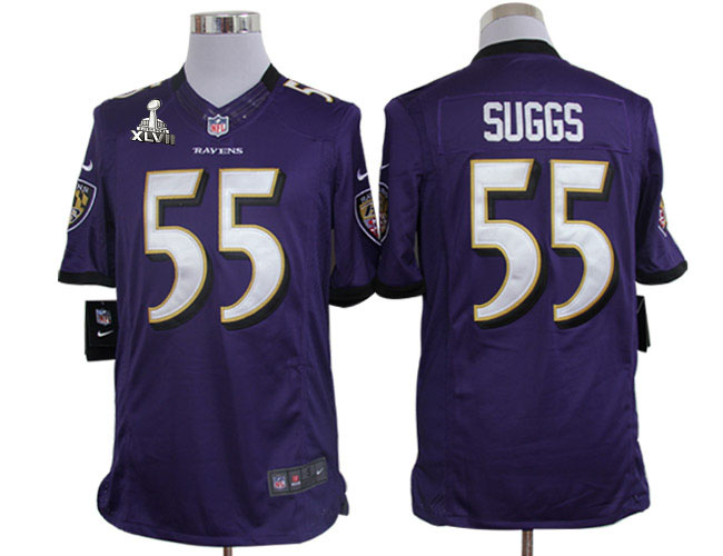 Nike Ravens 55 Suggs purple limited 2013 Super Bowl XLVII Jersey