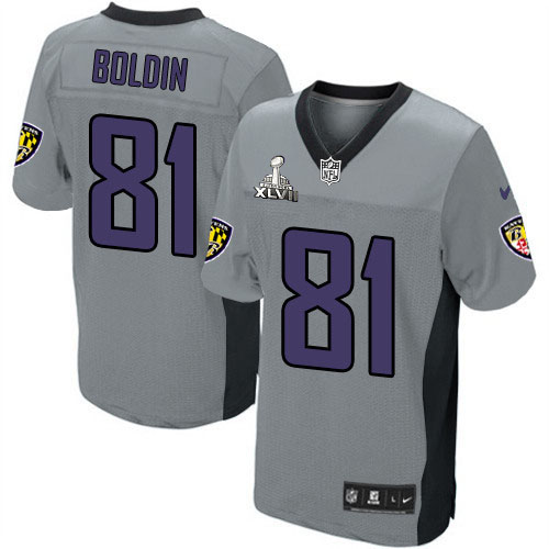 Nike Ravens 81 Boldin grey Elite 2013 Super Bowl XLVII Jersey