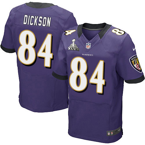 Nike Ravens 84 Dickson Purple Elite 2013 Super Bowl XLVII Jersey