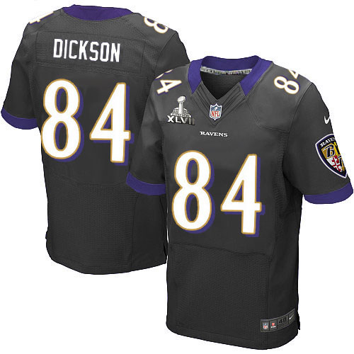 Nike Ravens 84 Dickson black Elite 2013 Super Bowl XLVII Jersey