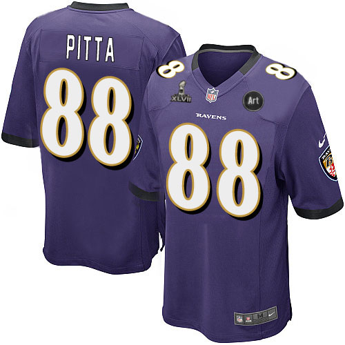 Nike Ravens 88 Pitta purple Game 2013 Super Bowl XLVII and Art Jerseys