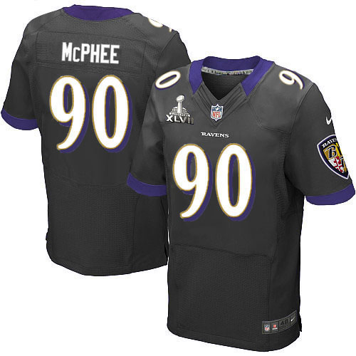 Nike Ravens 90 Pernell McPhee Black Elite 2013 Super Bowl XLVII Jersey