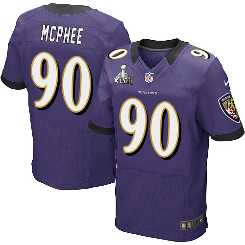 Nike Ravens 90 Pernell McPhee Purple Elite 2013 Super Bowl XLVII Jersey