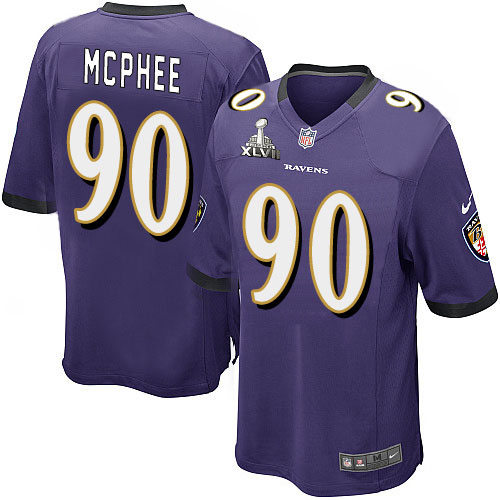 Nike Ravens 90 Pernell McPhee Purple Game 2013 Super Bowl XLVII Jersey