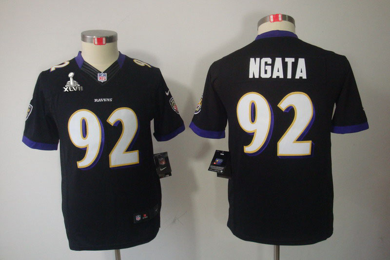 Nike Ravens 92 Ngata black limited youth 2013 Super Bowl XLVII Jersey