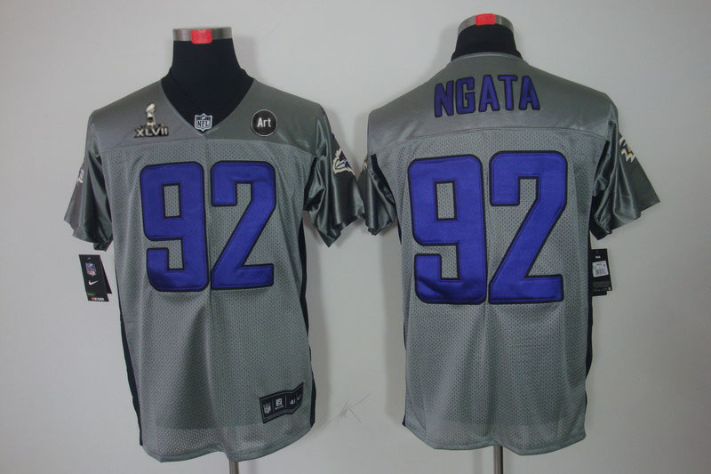 Nike Ravens 92 Ngata grey Elite 2013 Super Bowl XLVII and Art Jerseys