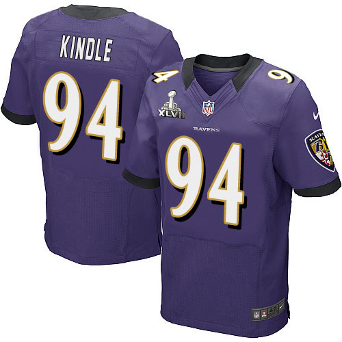 Nike Ravens 94 Sergio Kindle Purple Elite 2013 Super Bowl XLVII Jersey
