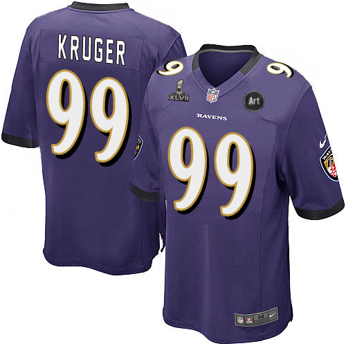 Nike Ravens 99 Kruger purple Game 2013 Super Bowl XLVII and Art Jerseys
