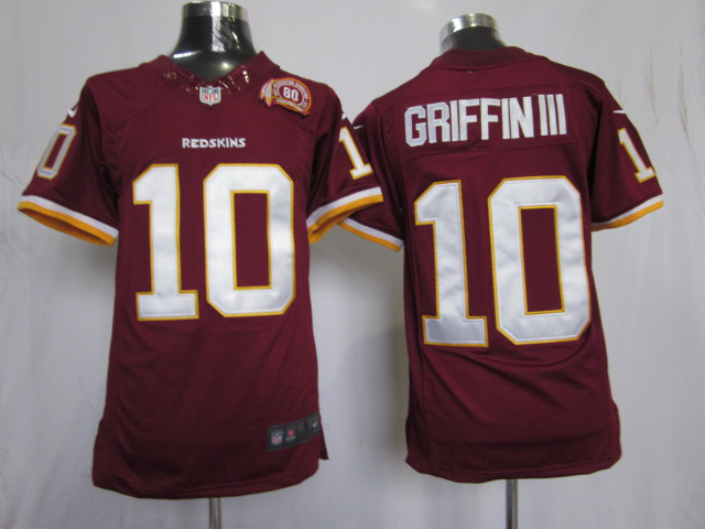 Nike Redskins 10 Griffin III Red Limited 80th Jerseys