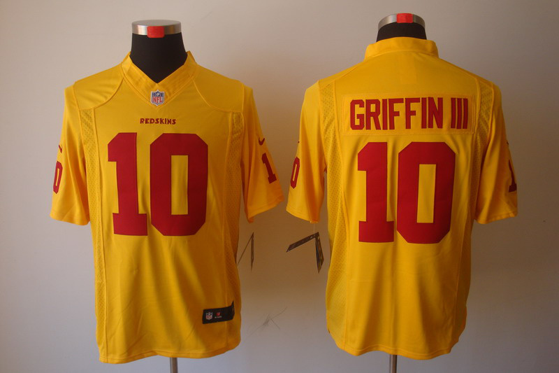 Nike Redskins 10 Griffin III Yellow Limited Jerseys
