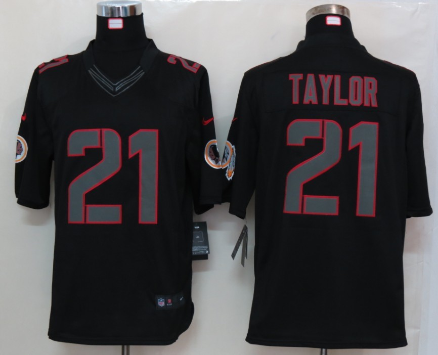 Nike Redskins 21 Taylor Black Impact Limited Jerseys