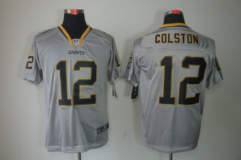 Nike Saints 12 Colston Lights Out Grey Elite Jerseys
