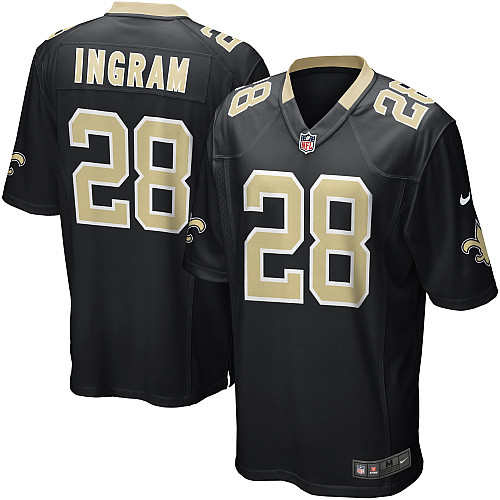 Nike Saints 28 Ingram black game jerseys