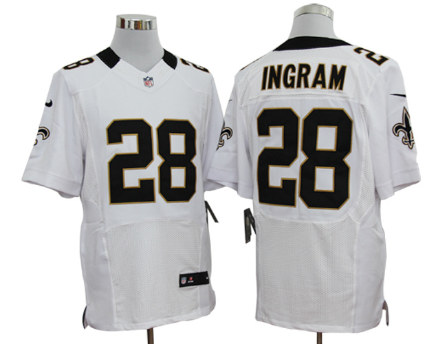 Nike Saints 28 Ingram white elite jerseys