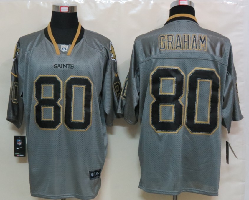 Nike Saints 80 Graham Lights Out Grey Elite Jerseys