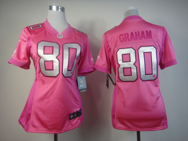 Nike Saints 80 Graham Pink Love's Women Jerseys