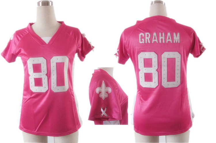 Nike Saints 80 Graham Pink Women Draft Him II Top Jerseys