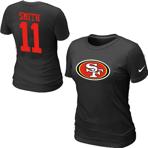 Nike San Francisco 49ers 11 SMITH Name & Number Women's T-Shirt Black