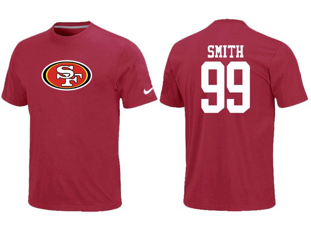 Nike San Francisco 49ers 99 SMITH Name & Number T-Shirt Red