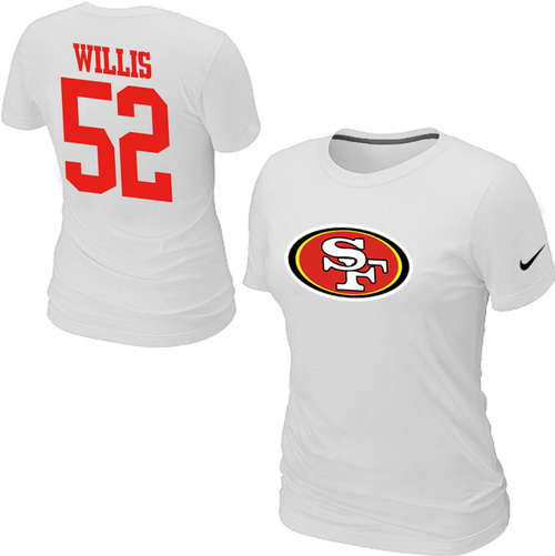 Nike San Francisco 49ers Patrick Willis Name & Number Women's T-Shirt White